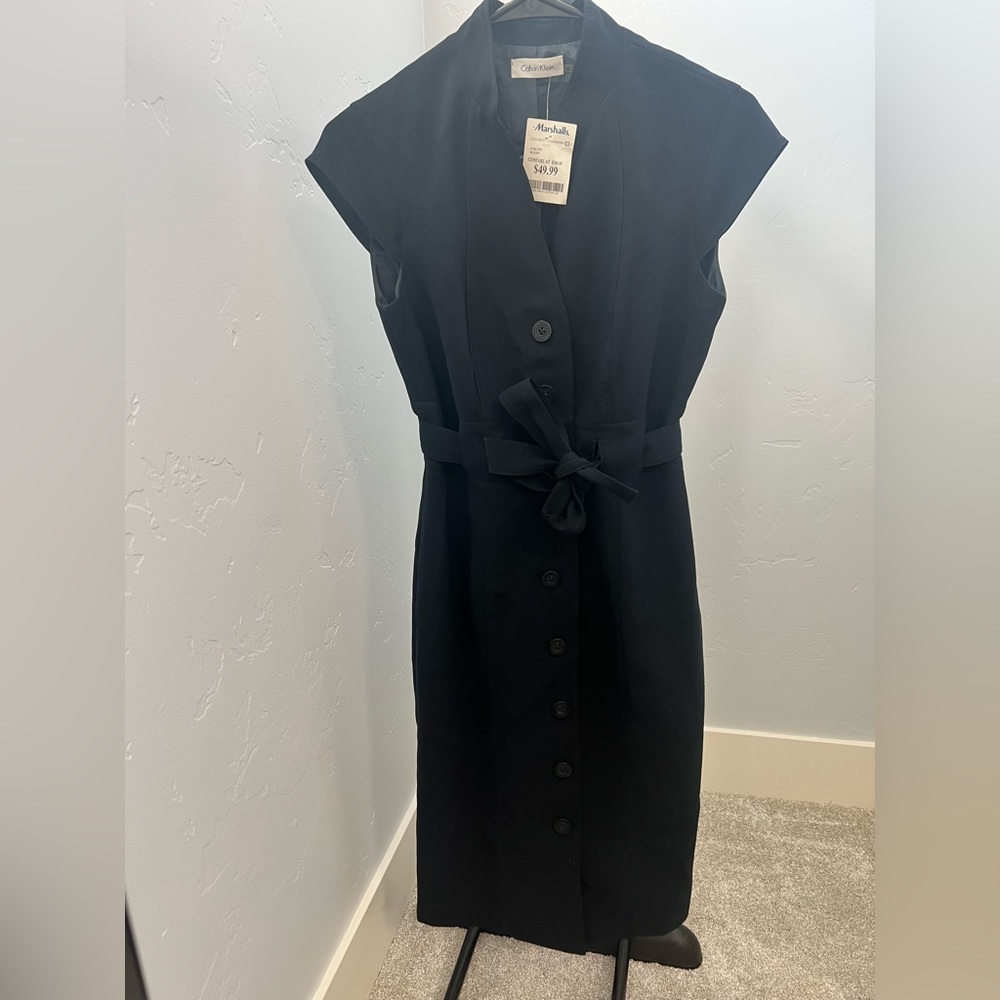 Navy Button Up Calvin Klein Dress NWT